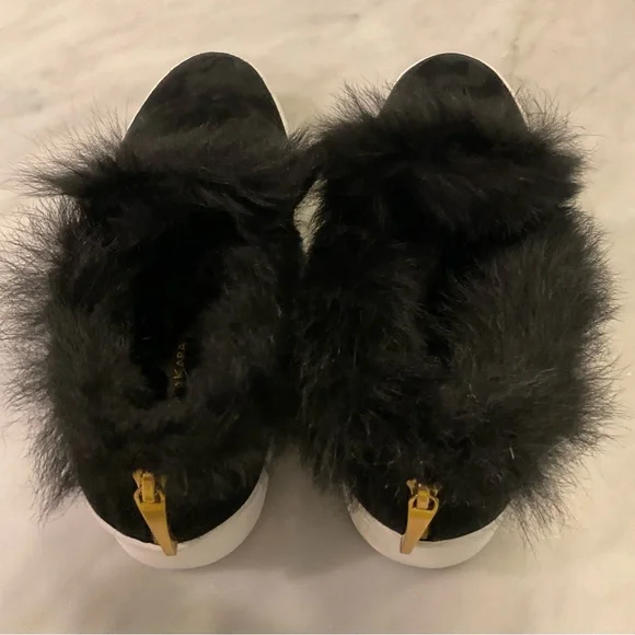 Donna Karan Tianna suede and genuine fur sneakers size 9 - Picture 5 of 6